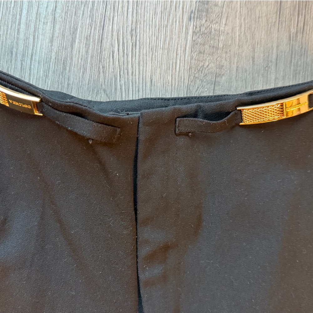 Vertigo Paris Black Wide Leg Pants with Gold Accents